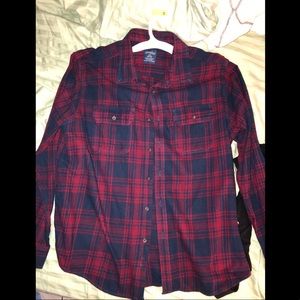 Flannel, red and blue